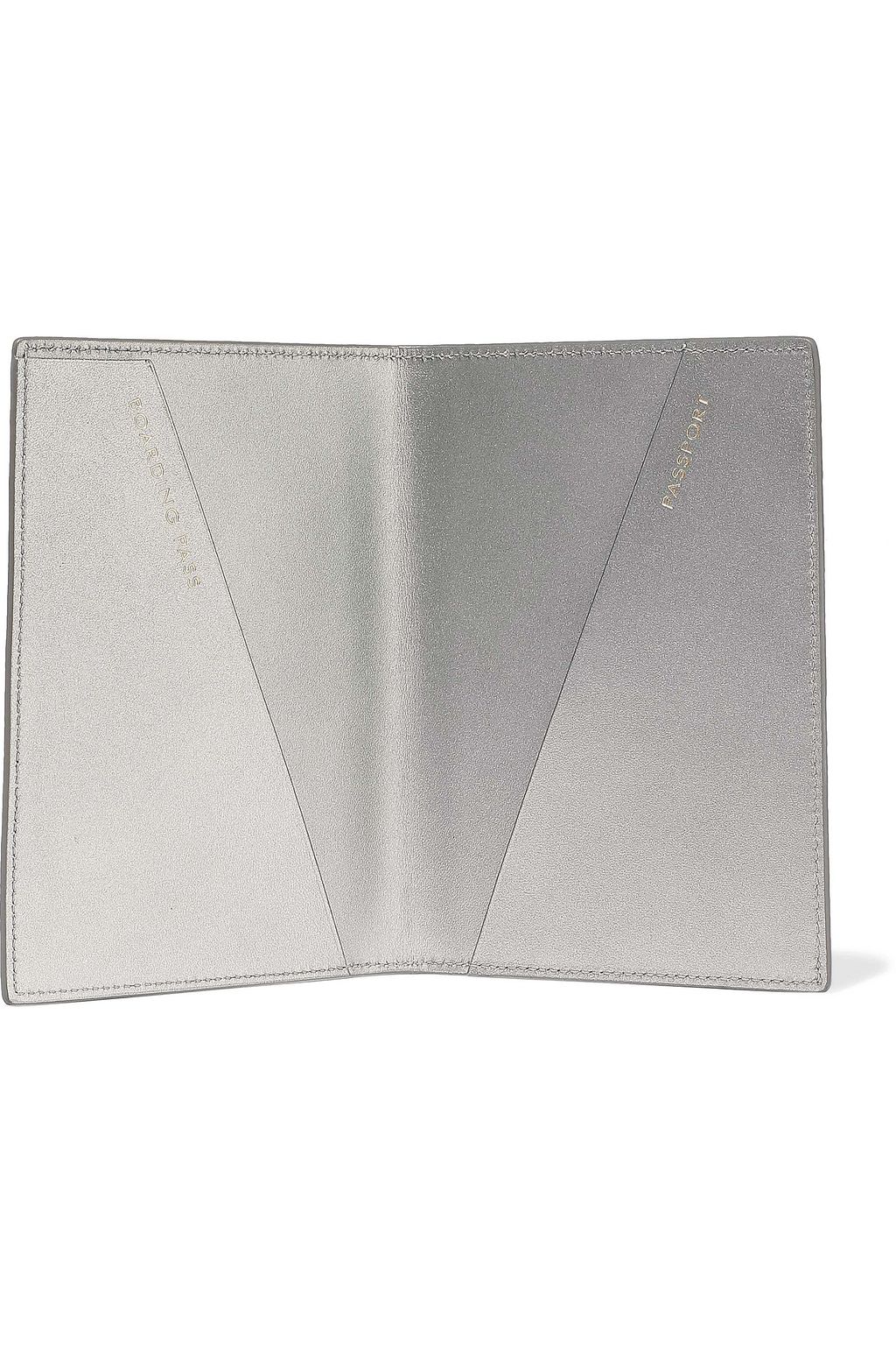 SMYTHSON Mara metallic croc-effect leather passport cover