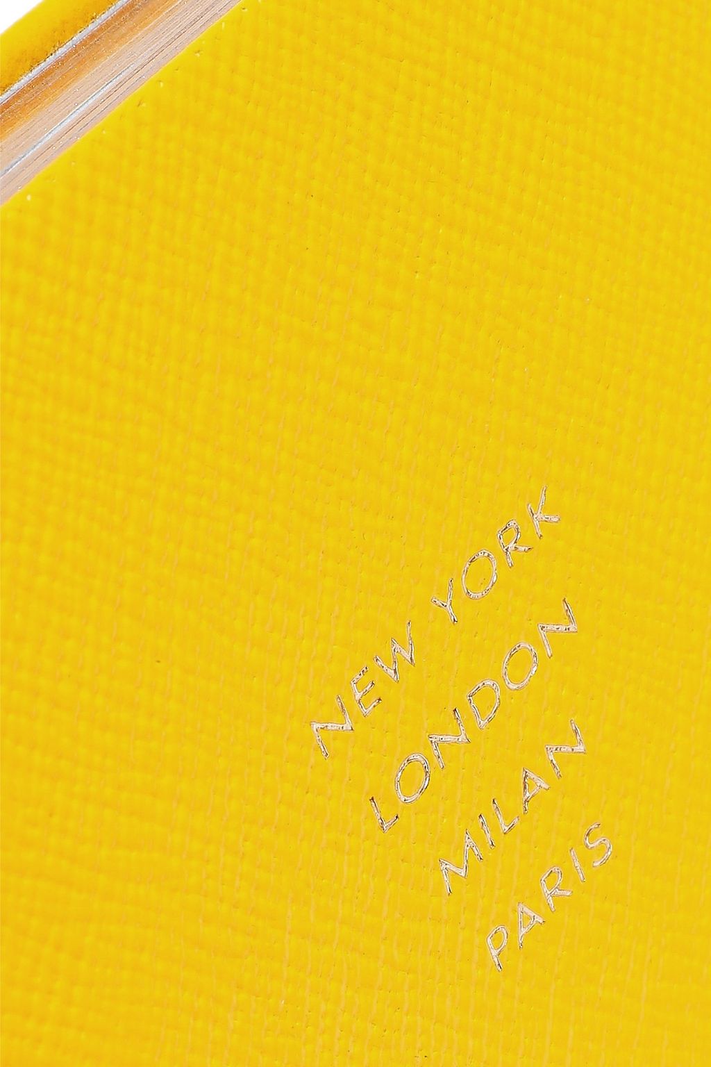 SMYTHSON Premier New York London Milan Paris textured-leather notebook
