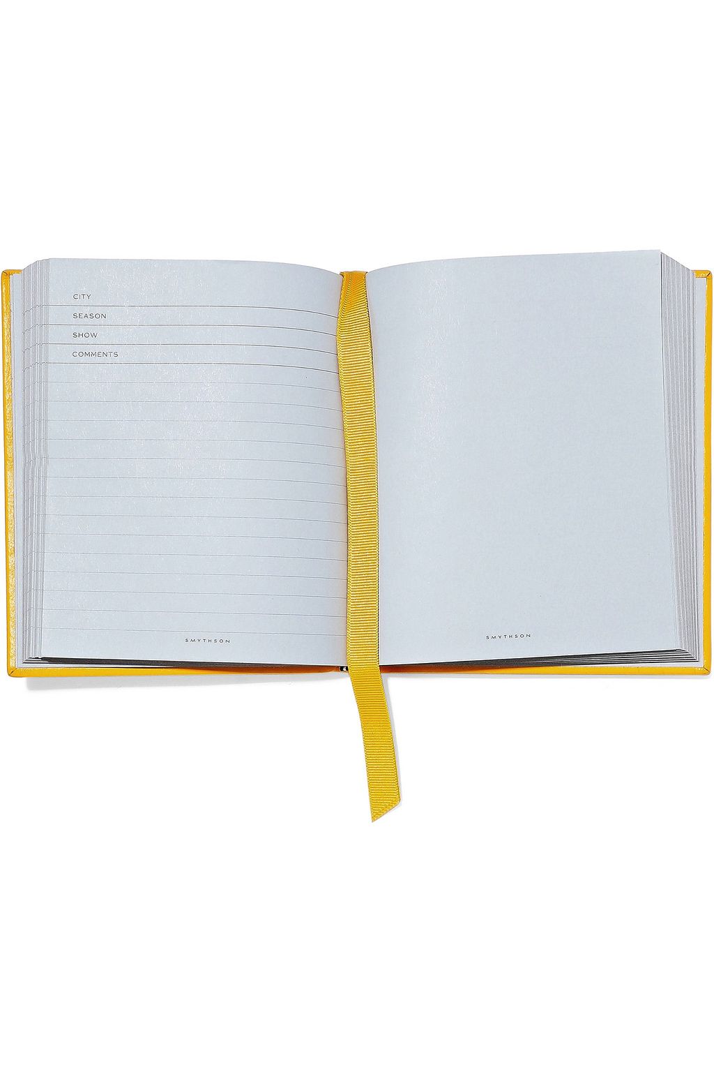 SMYTHSON Premier New York London Milan Paris textured-leather notebook