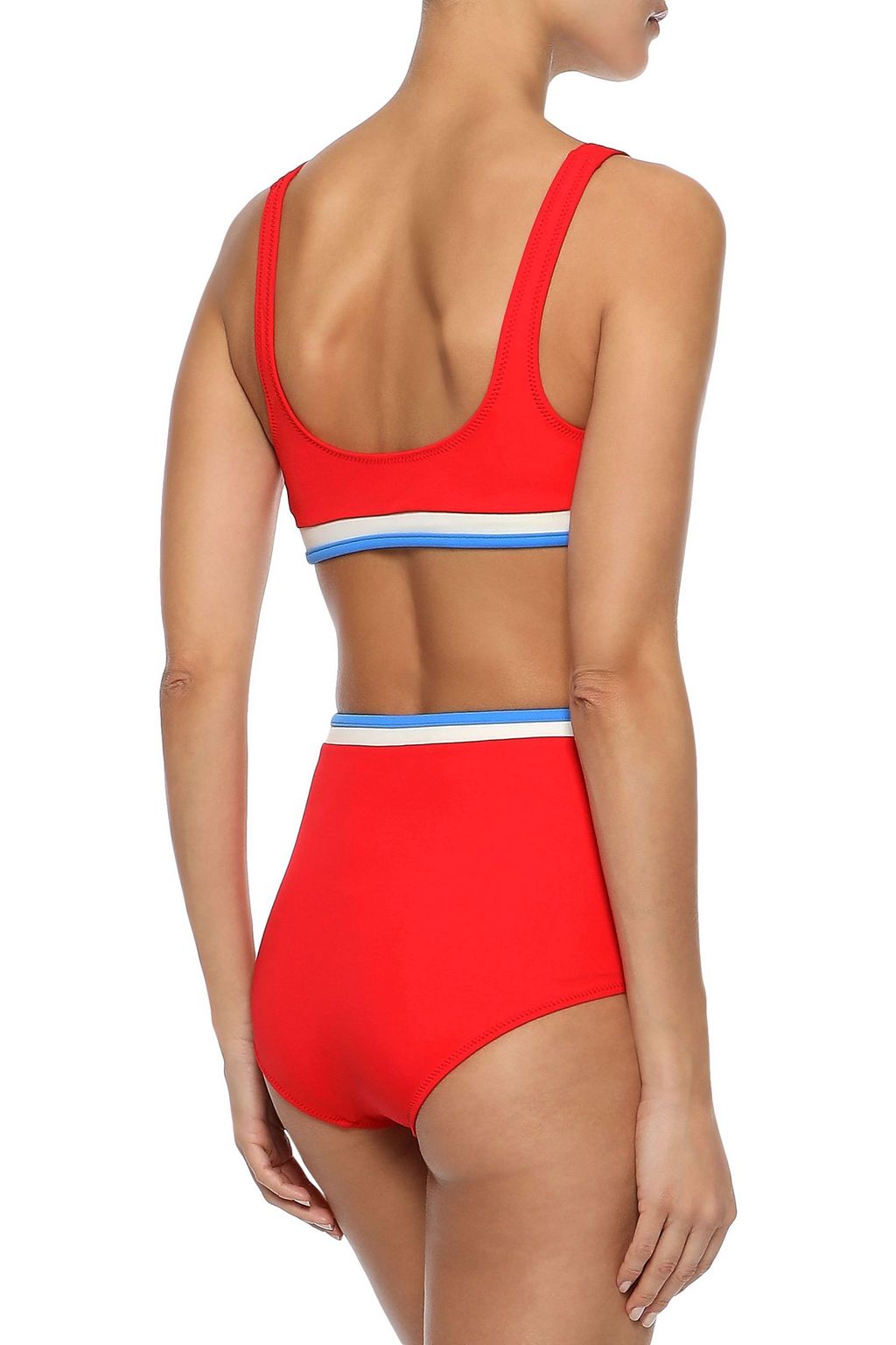 SOLID & STRIPED The Katie striped high-rise bikini briefs