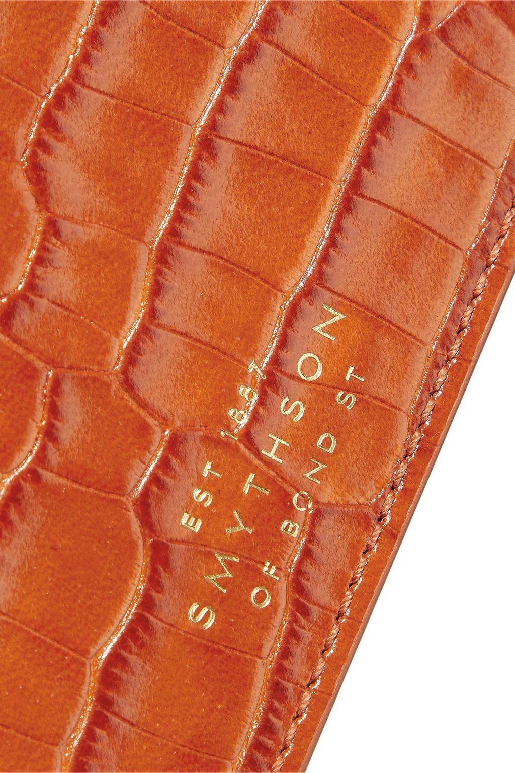 SMYTHSON Mara croc-effect leather cardholder