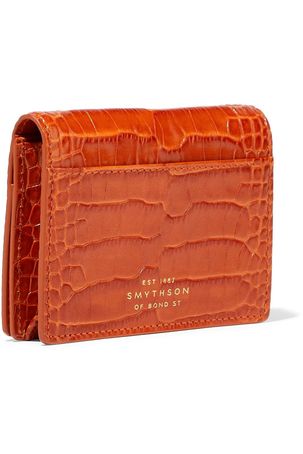 SMYTHSON Mara croc-effect leather cardholder