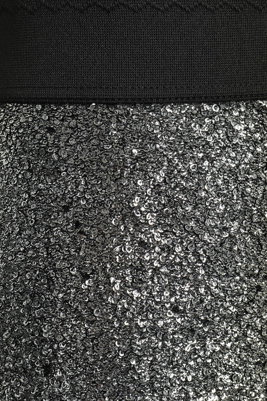 BOUTIQUE MOSCHINO Metallic coated bouclé pencil skirt