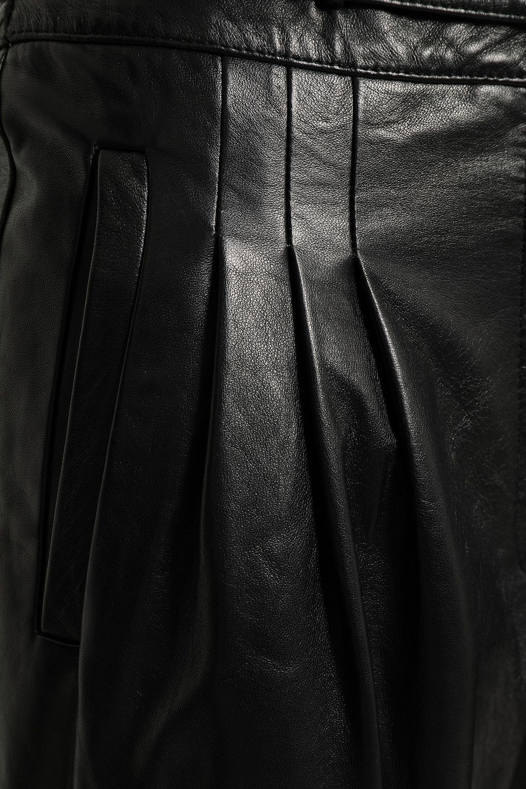 ALBERTA FERRETTI Belted leather tapered pants