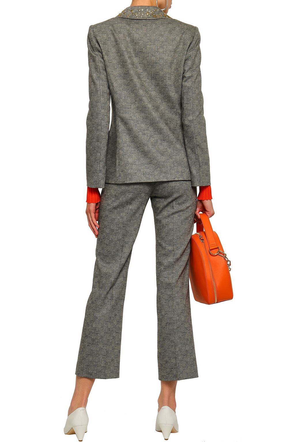 BOUTIQUE MOSCHINO Wool-blend woven bootcut pants