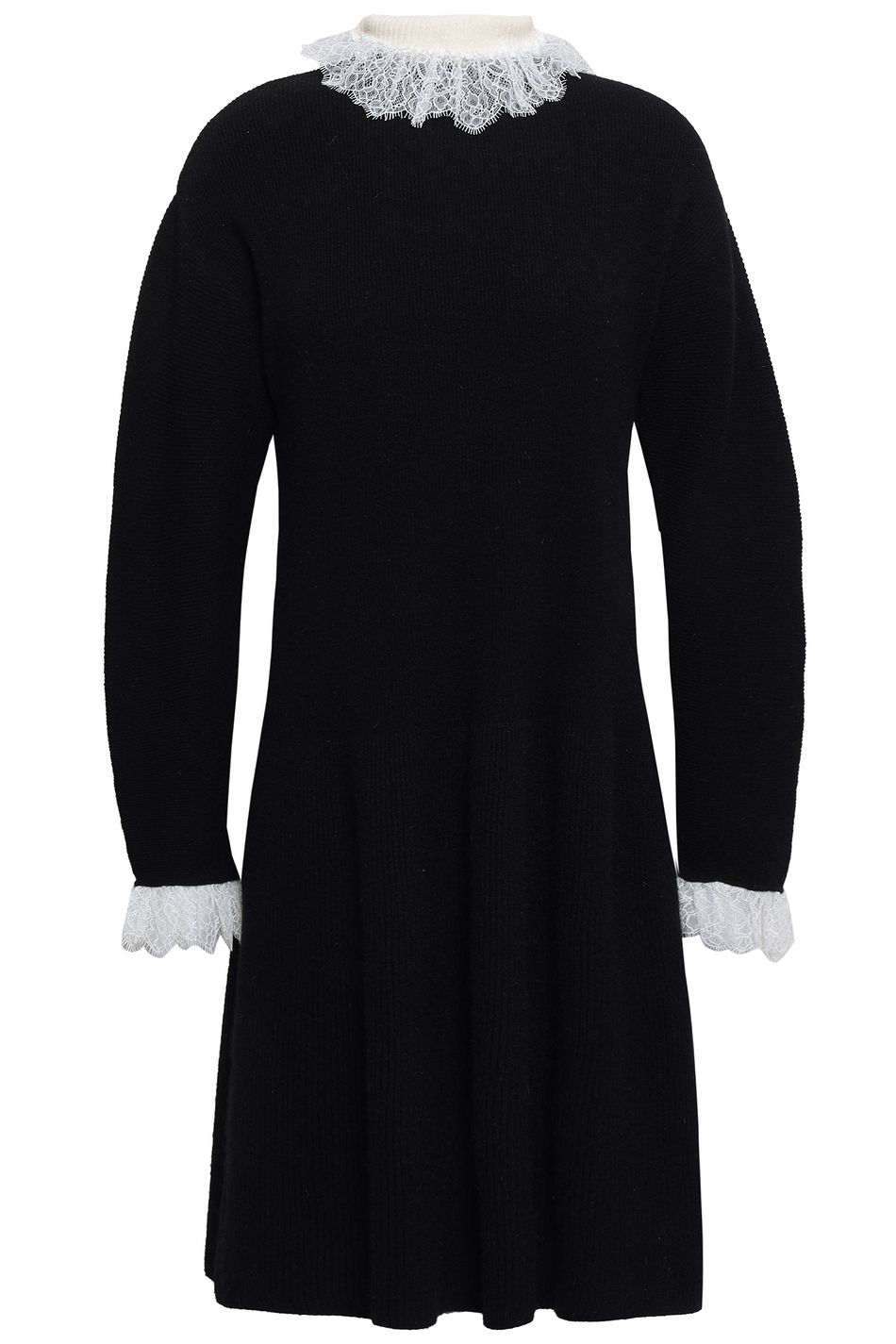 uo ribbed lace trim mini dress