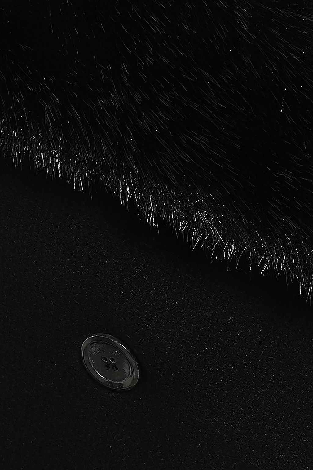 MOSCHINO Faux fur-trimmed wool and cashmere-blend coat