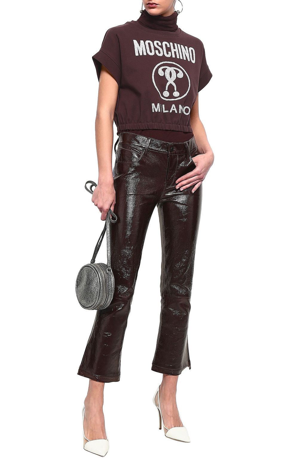MOSCHINO Printed cotton-blend jersey T-shirt