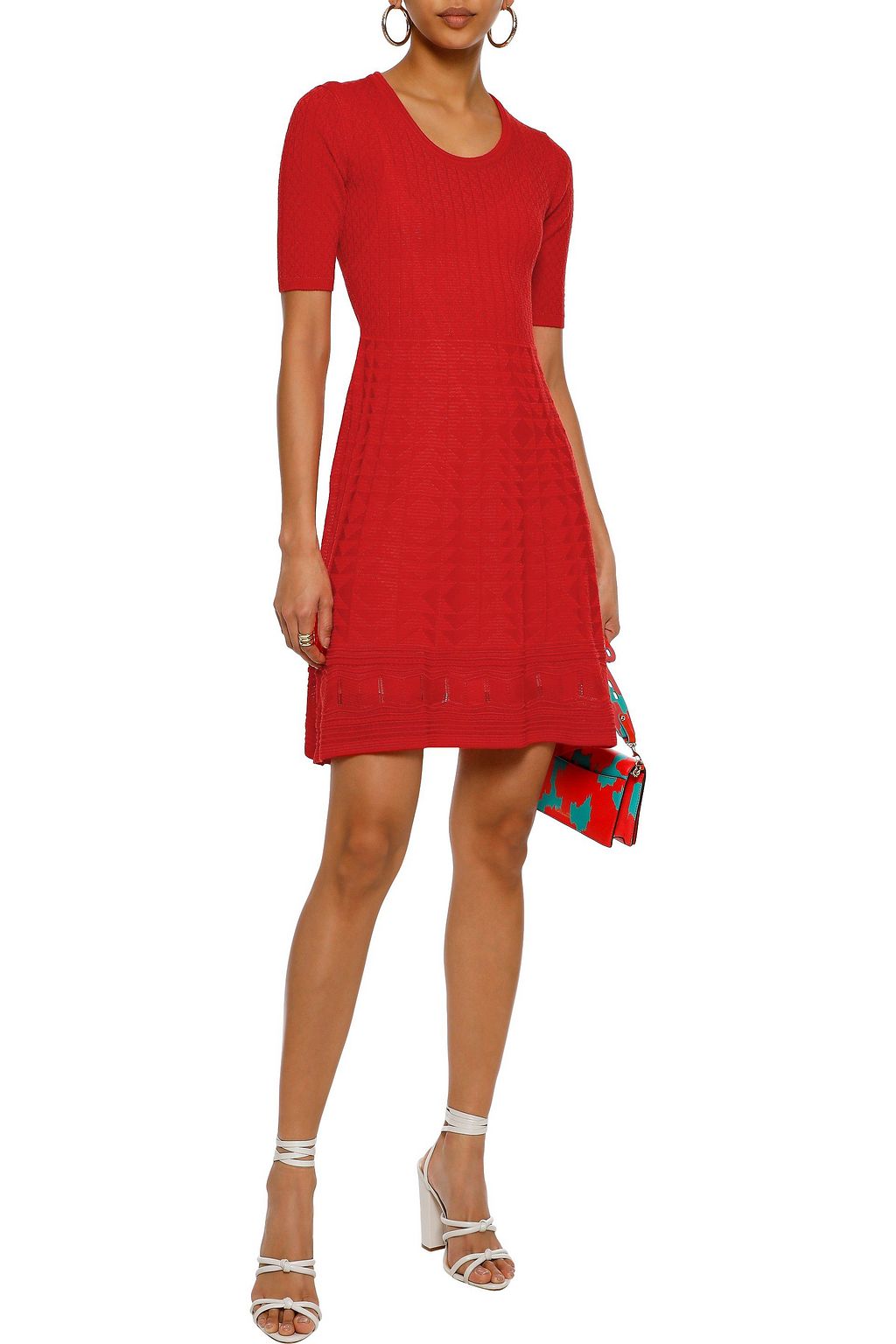 M MISSONI Crocheted wool-blend mini dress