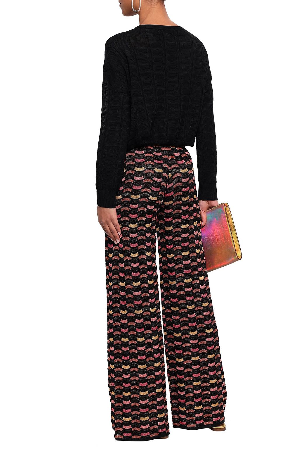 M MISSONI Metallic jacquard-knit wide-leg pants