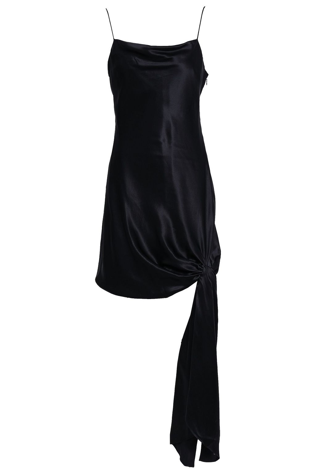 white satin mini slip dress
