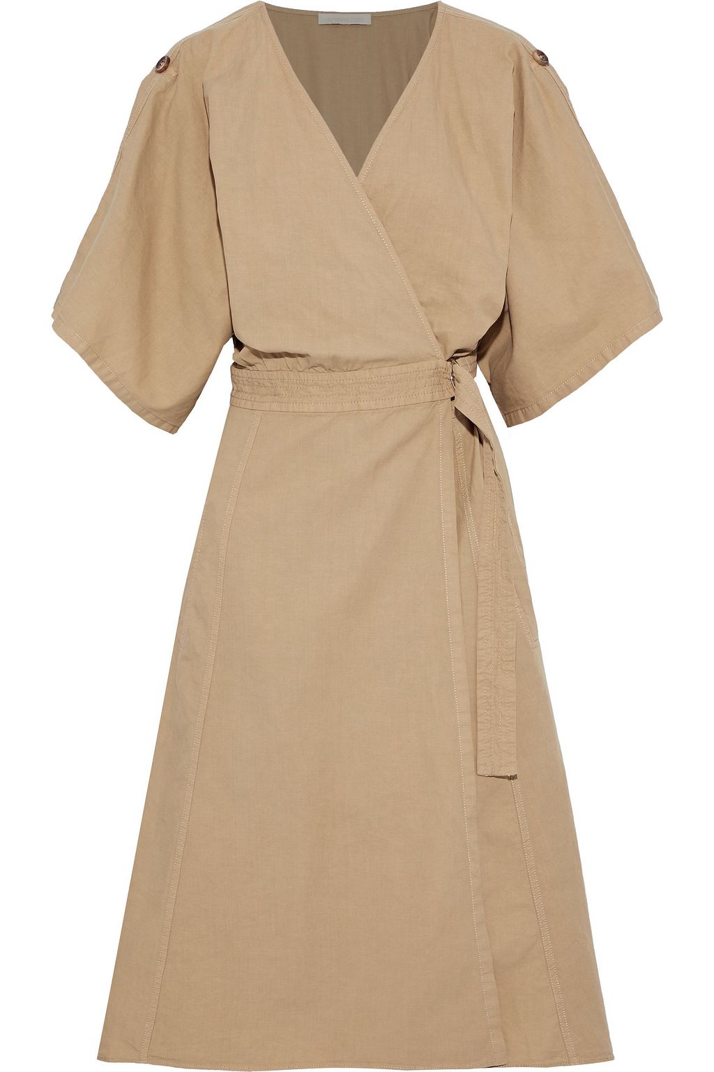 cotton linen wrap dress