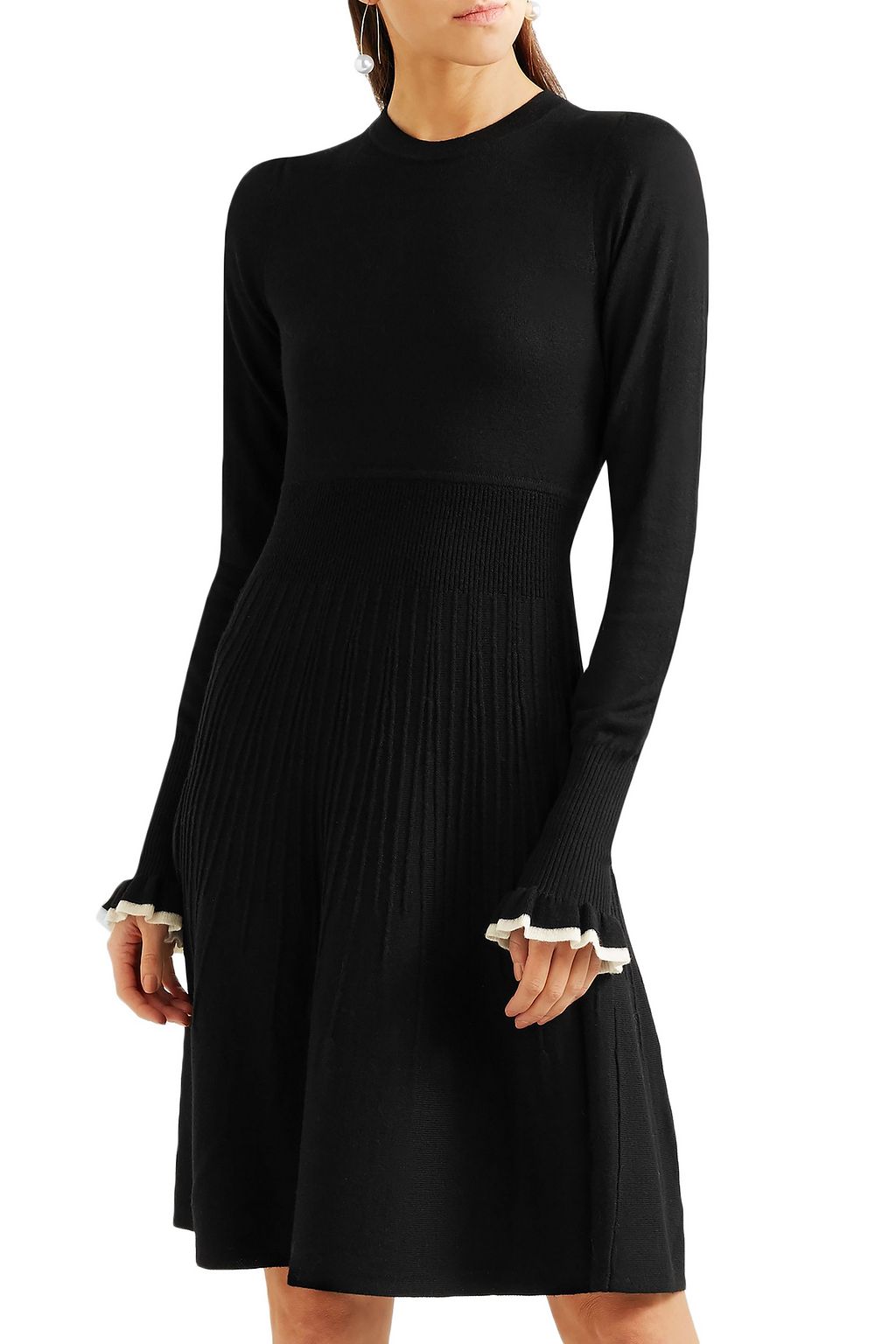TEMPERLEY LONDON Guipure lace-trimmed merino wool dress