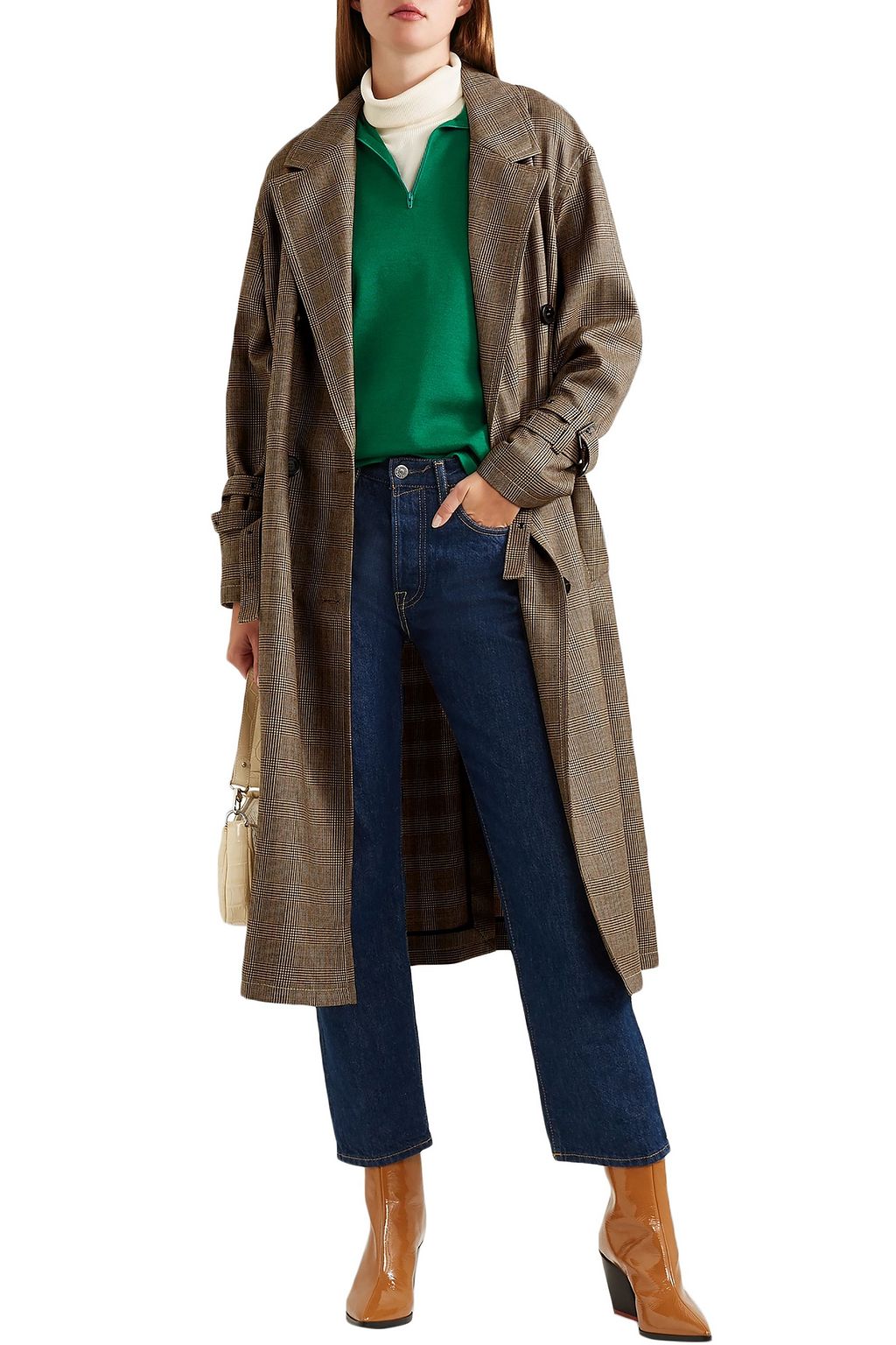 SONIA RYKIEL Double-breasted Prince of Wales checked wool coat