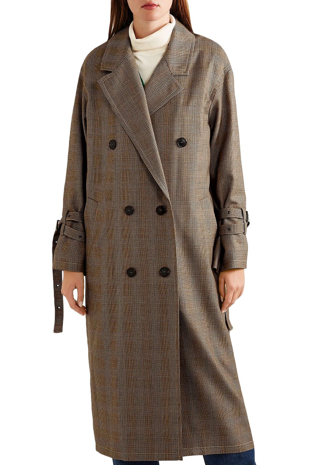 SONIA RYKIEL Double-breasted Prince of Wales checked wool coat
