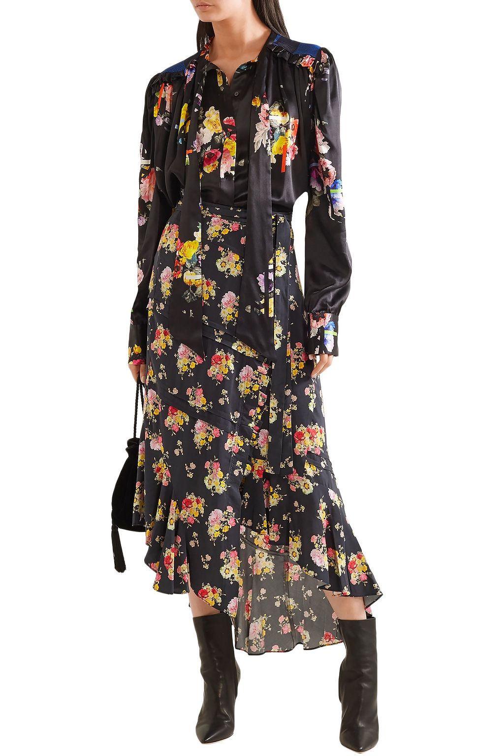 PREEN LINE Sibyll floral-print crepe de chine midi wrap skirt