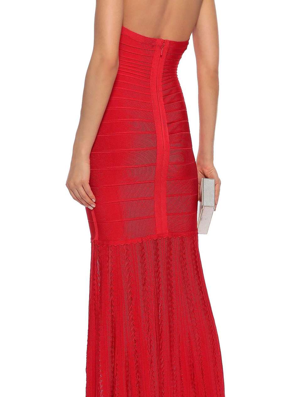 burnout-effect bandage halterneck gown