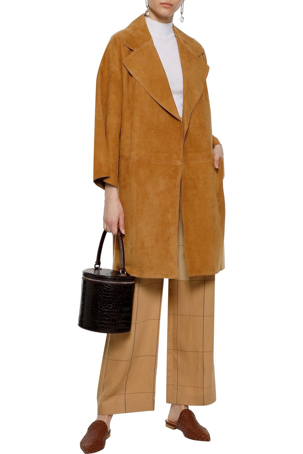 Camel Suede coat | Sale up to 70% off | THE OUTNET | THEORY | THE OUTNET
