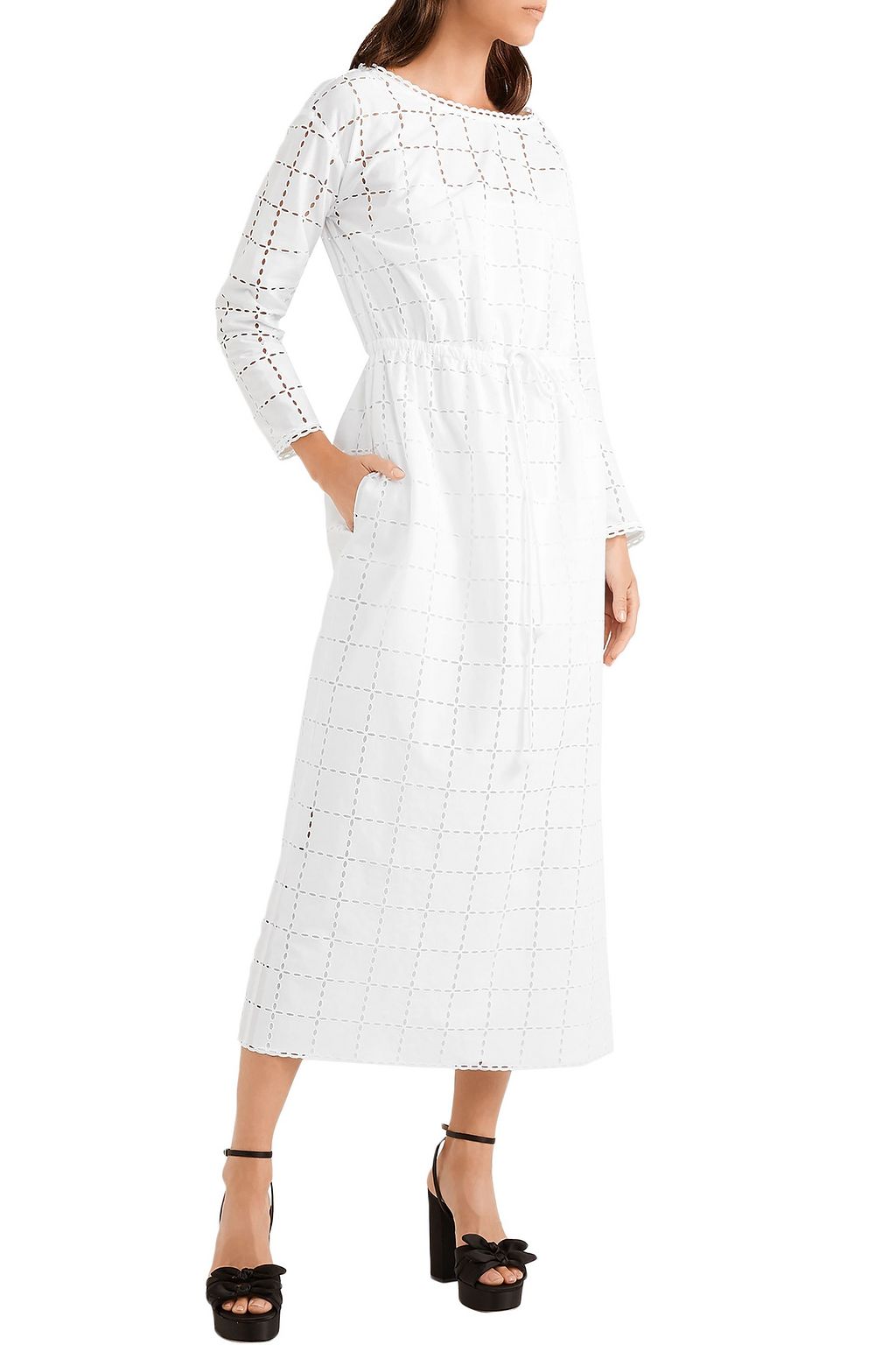 SONIA RYKIEL Broderie anglaise cotton midi dress