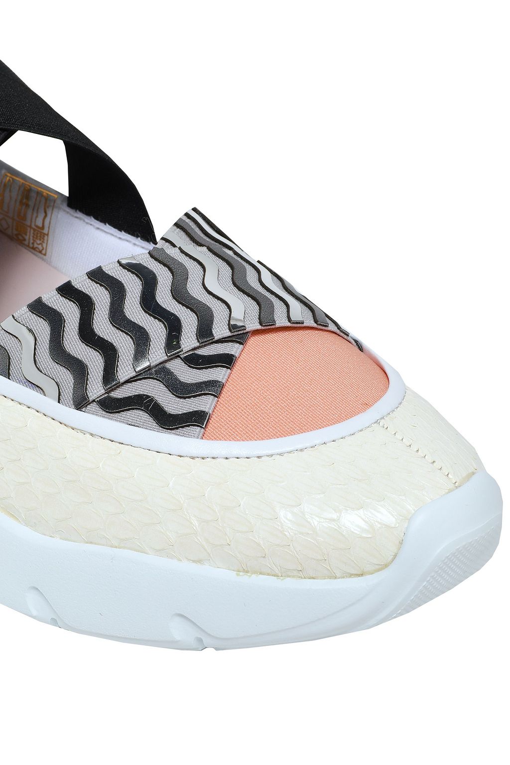 PUCCI Snake-effect and mirrored leather slip-on sneakers