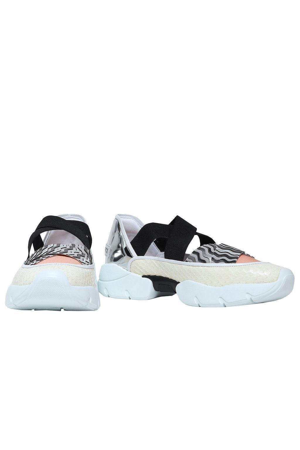 PUCCI Snake-effect and mirrored leather slip-on sneakers