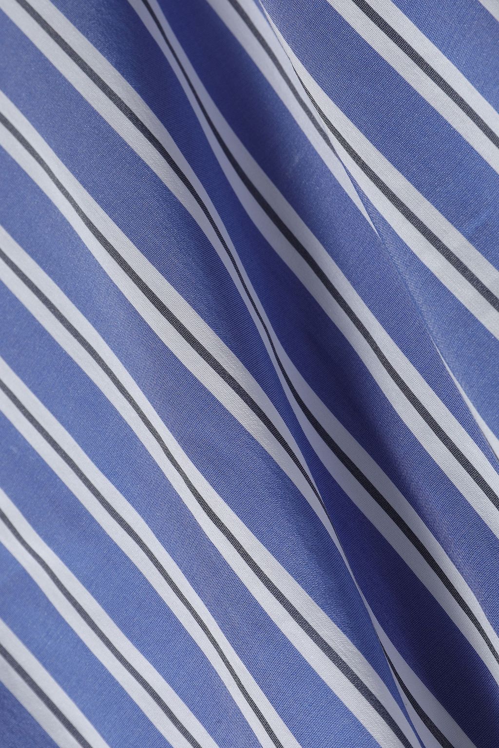 MILLY Off-the-shoulder striped cotton and silk-blend poplin mini dress
