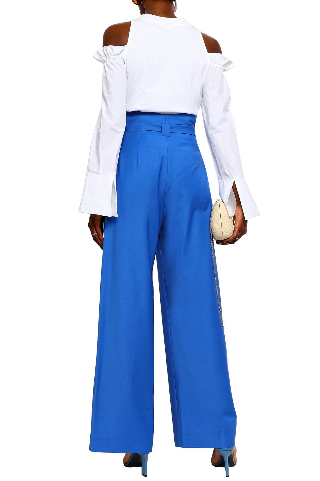 ANNA OCTOBER Belted wool wide-leg pants