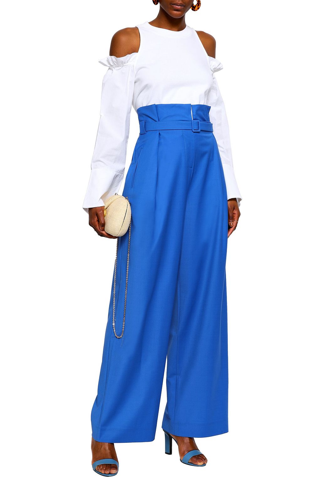 ANNA OCTOBER Belted wool wide-leg pants