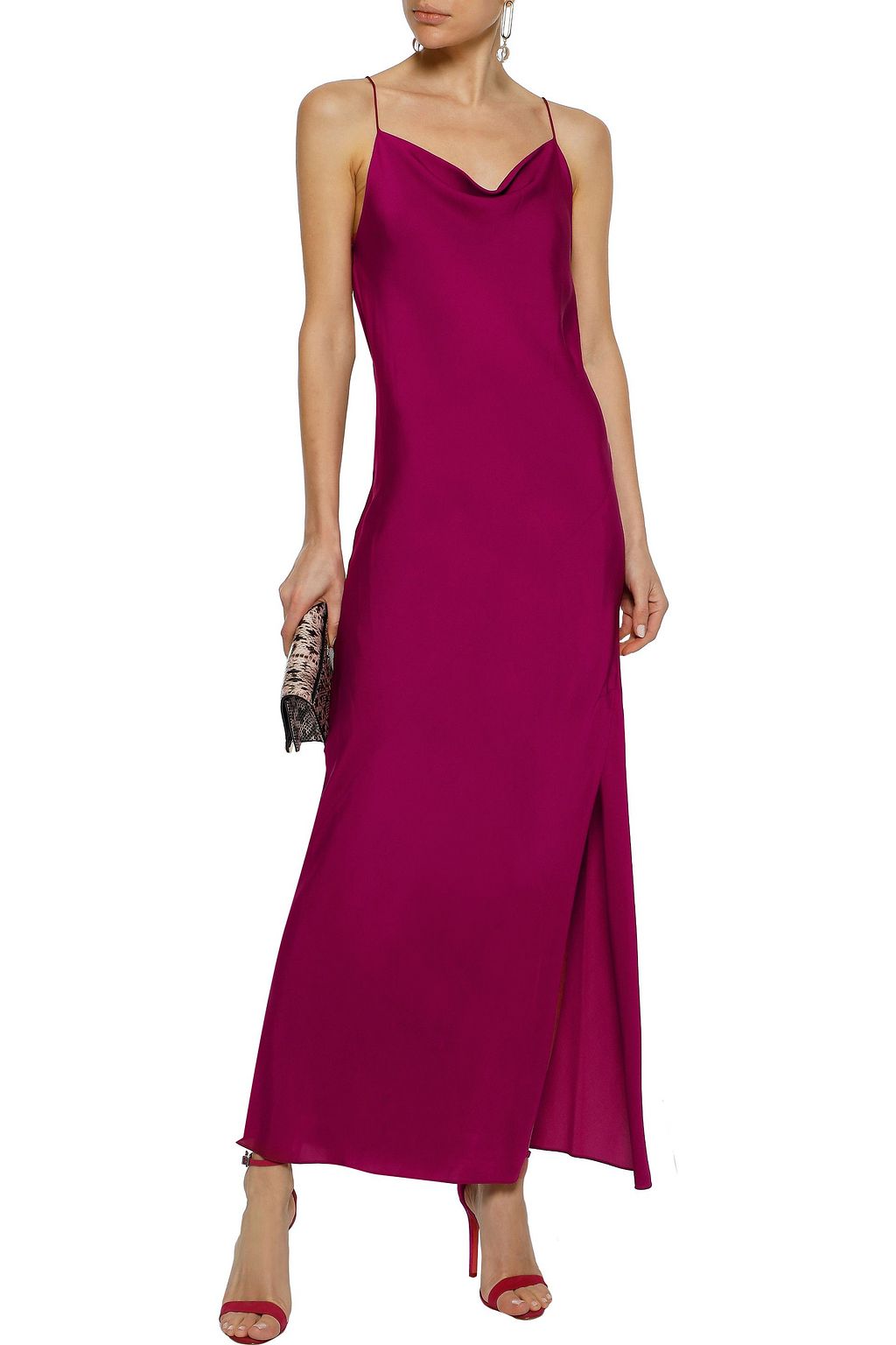 Magenta Silkcharmeuse slip dress Sale up to 70 off THE