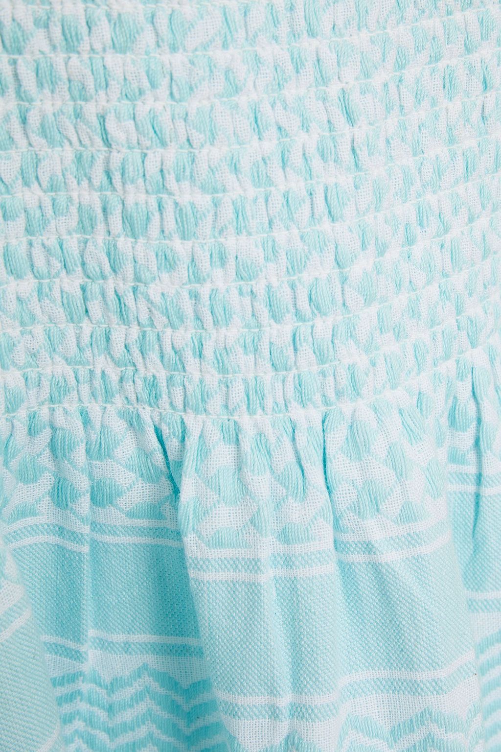 SUMMERY COPENHAGEN Tonje shirred cotton-jacquard peplum top