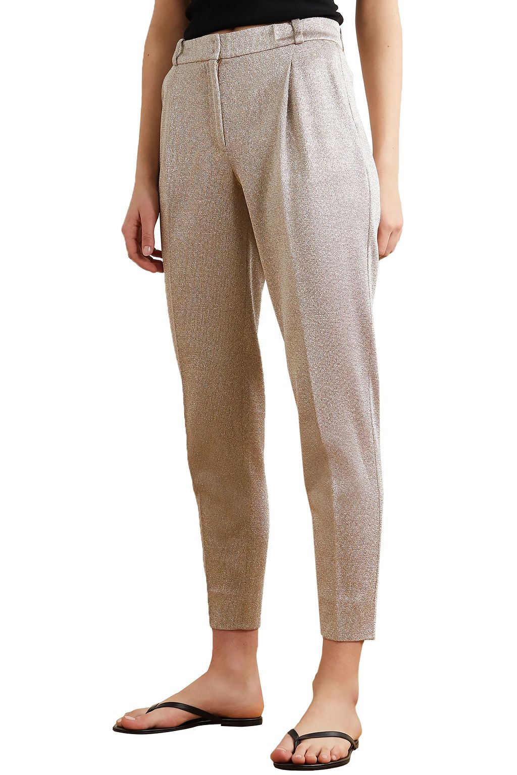 MISSONI Metallic stretch-knit tapered pants