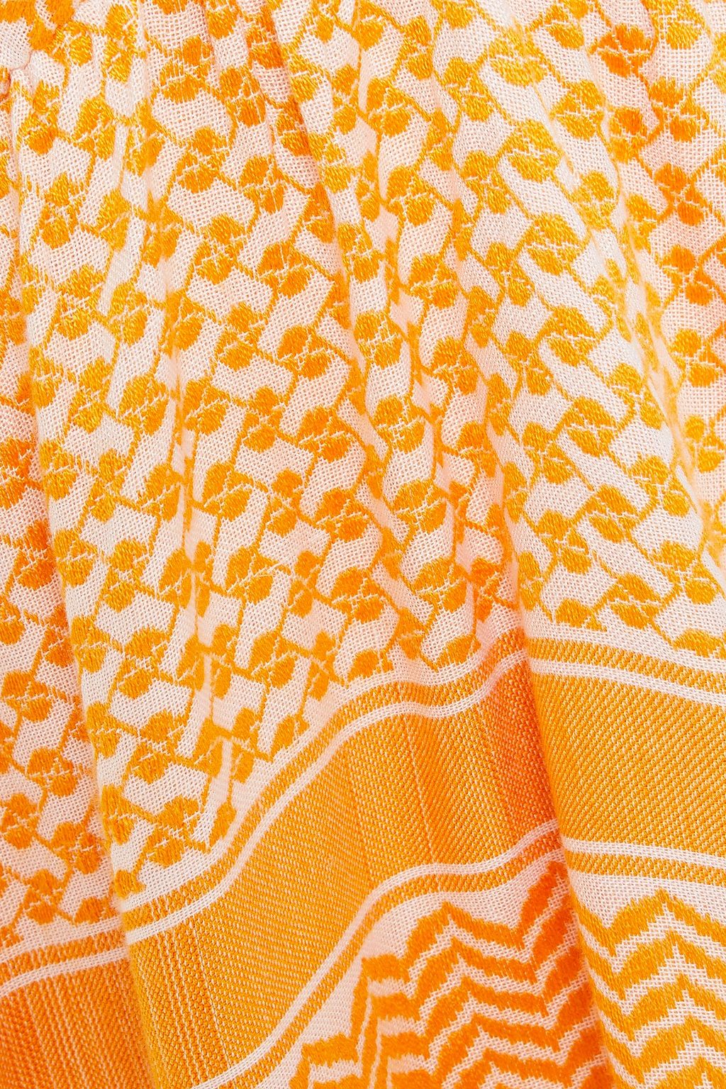SUMMERY COPENHAGEN Embellished gathered jacquard top