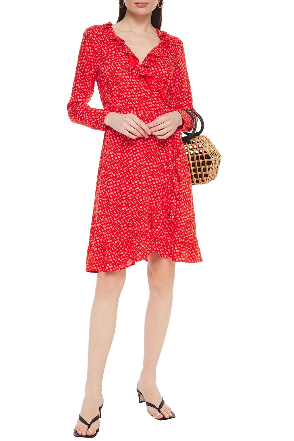 SUMMERY COPENHAGEN Jolene ruffled printed crepe wrap dress
