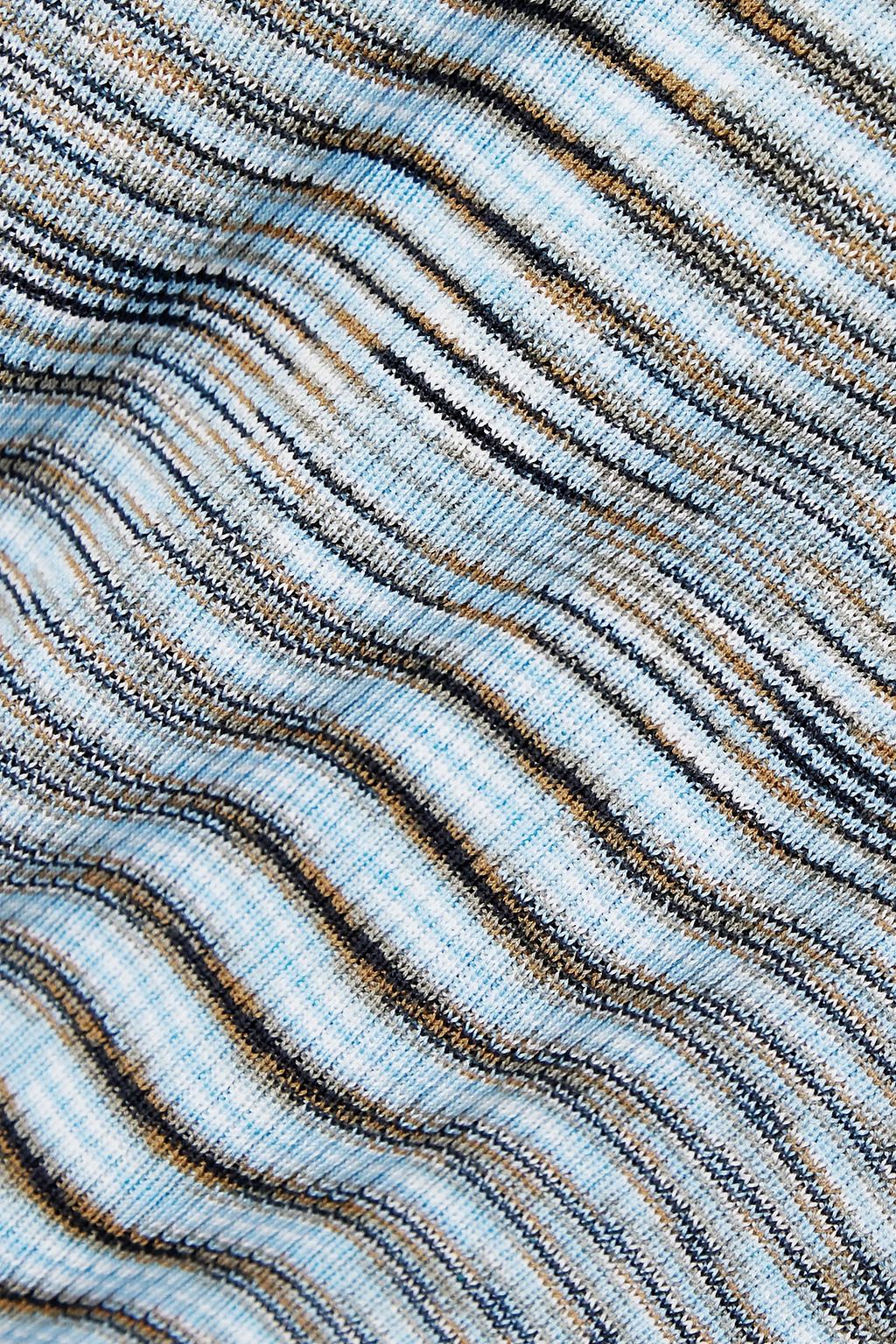 MISSONI Striped crochet-knit cotton top