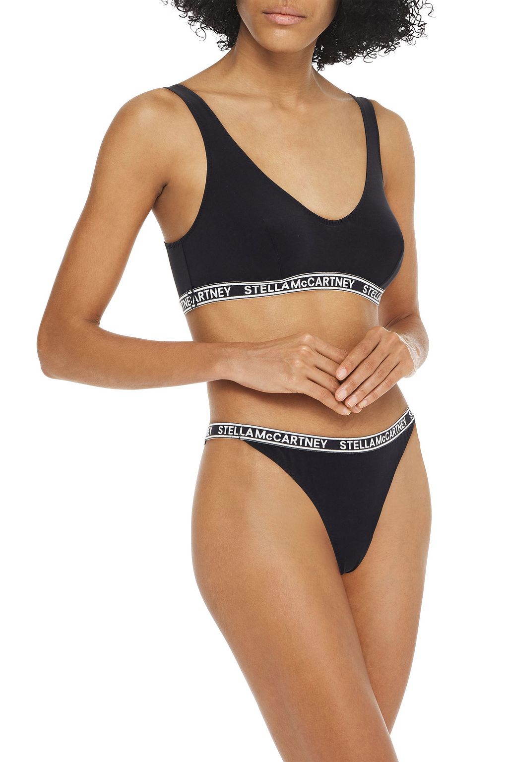 STELLA MCCARTNEY Ivy Chatting stretch-cotton jersey mid-rise thong