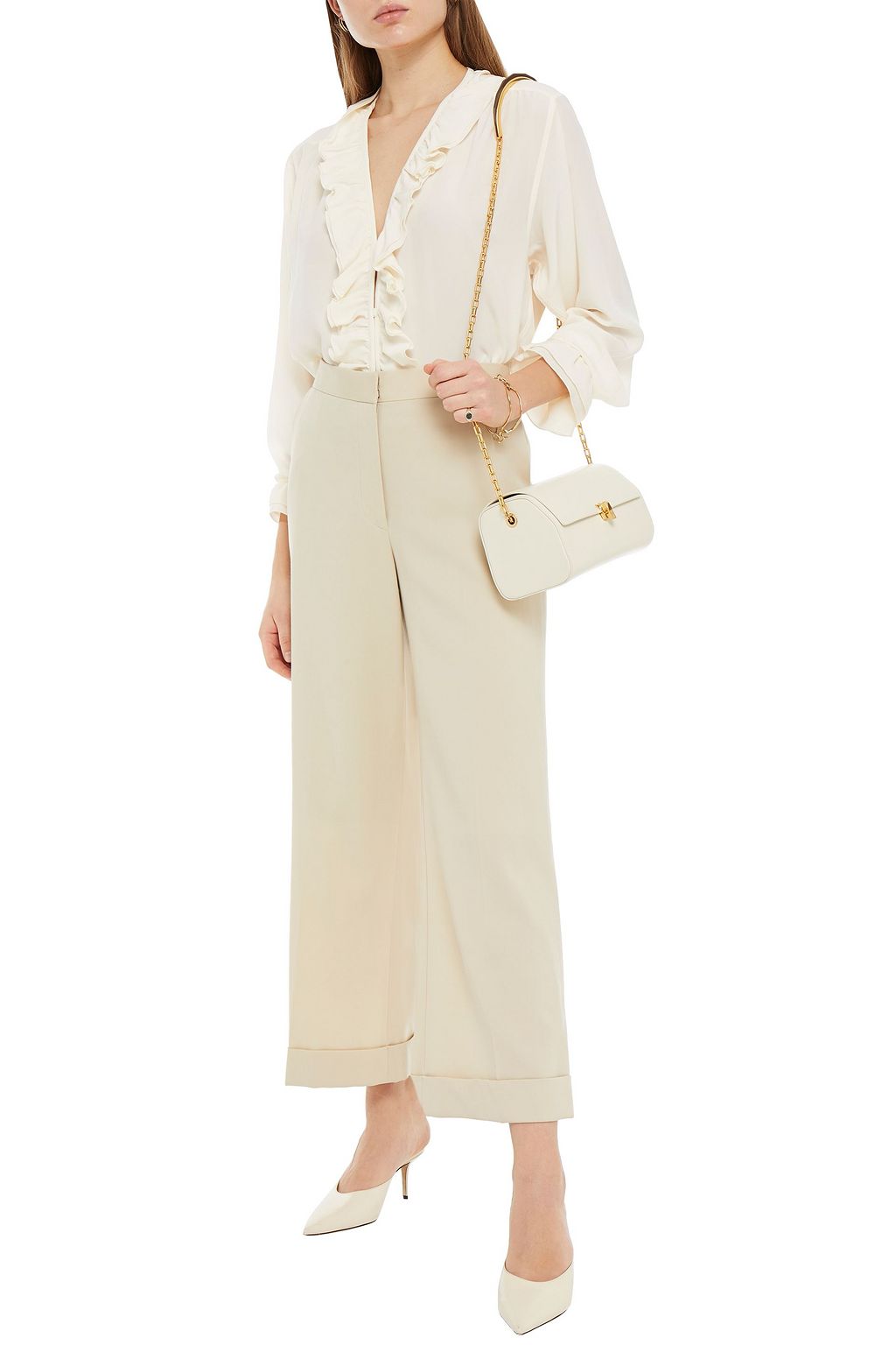 VICTORIA BECKHAM Ruffled silk crepe de chine blouse