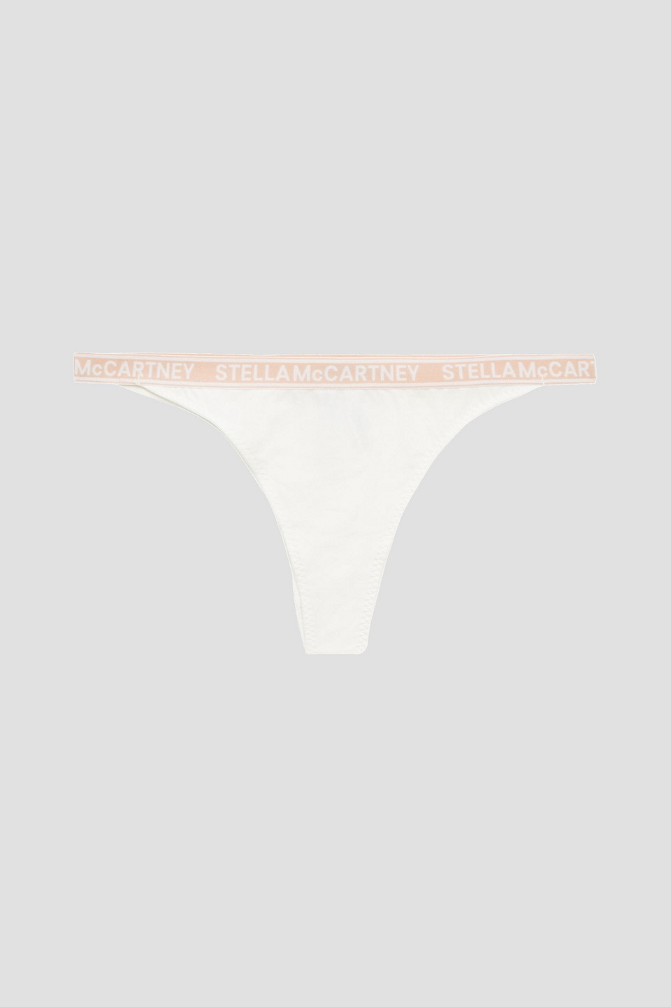 stella mccartney - ivy chatting stretch-cotton jersey mid-rise thong - white - m