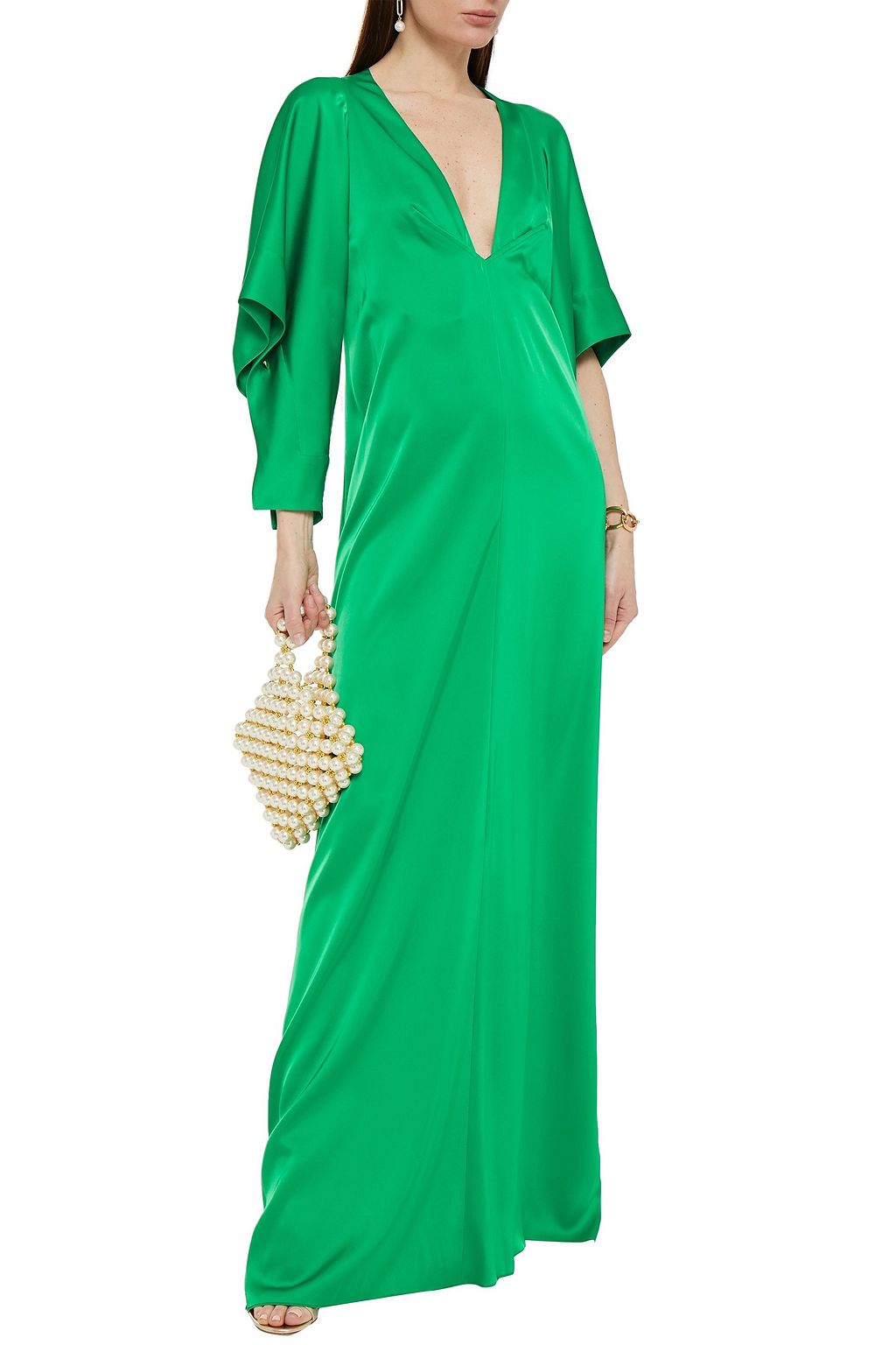VICTORIA BECKHAM Draped satin maxi dress