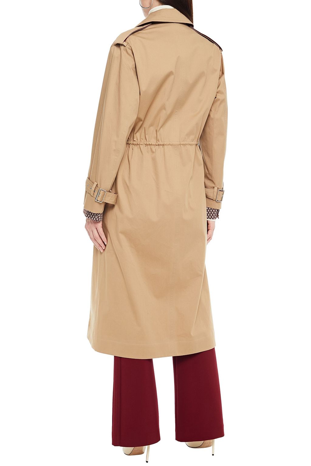VICTORIA BECKHAM ギャザー入り コットン混ギャバジン トレンチコート