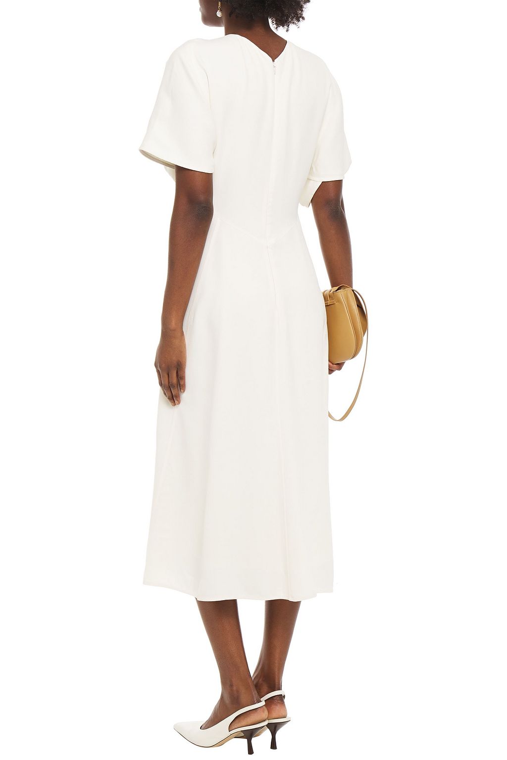 VICTORIA BECKHAM Gathered crepe midi dress