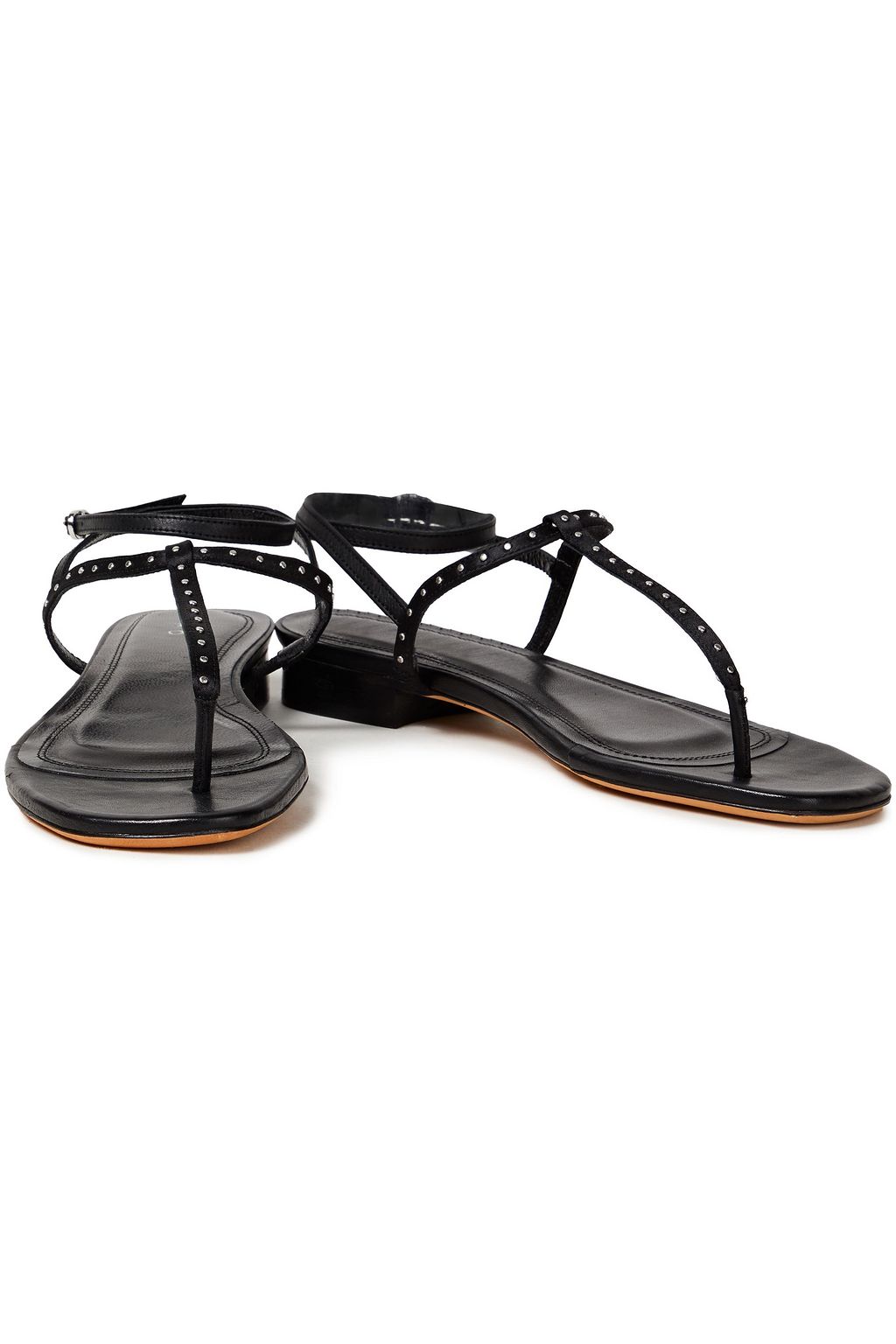IRO Lilas studded satin and leather sandals