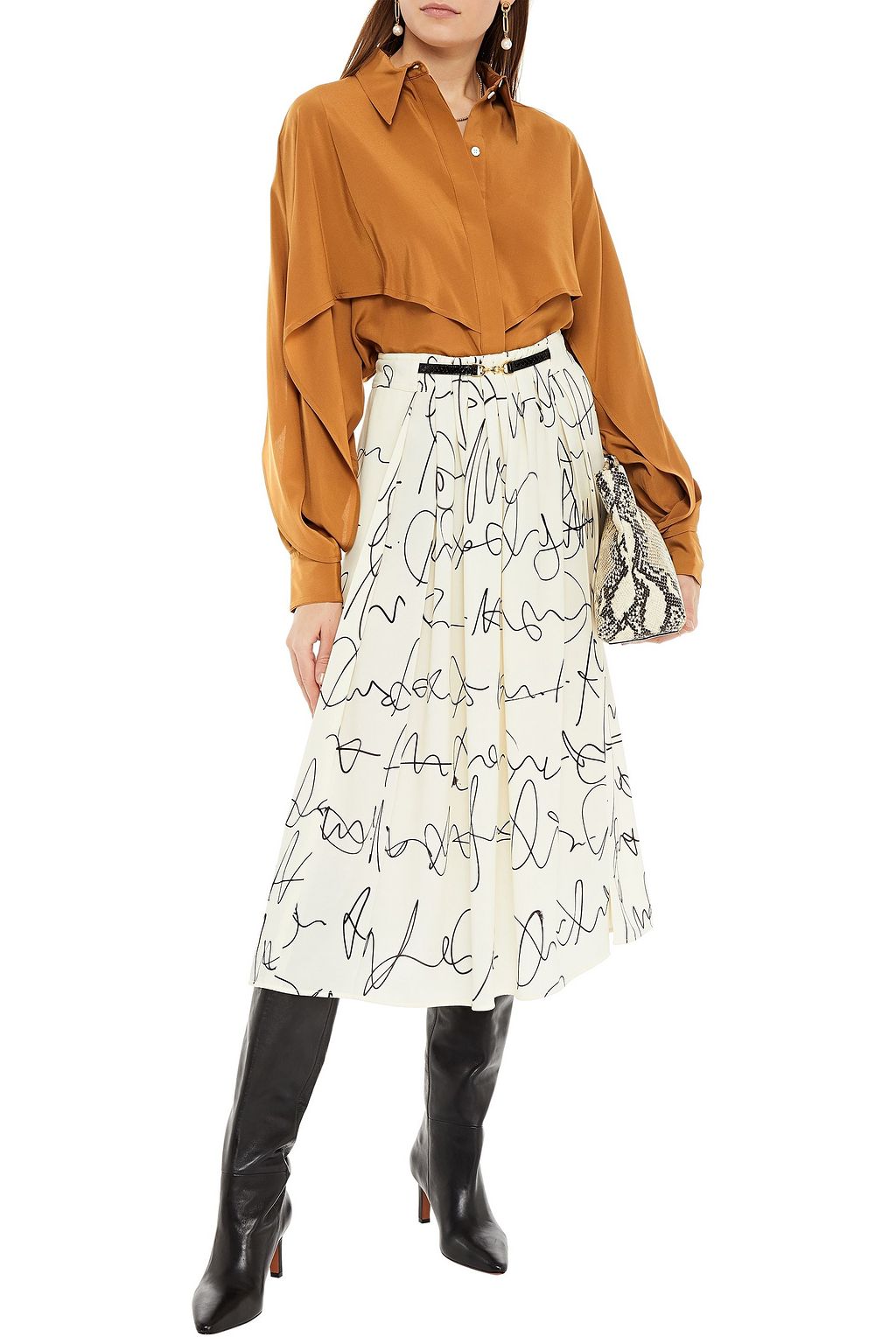VICTORIA BECKHAM Layered silk crepe de chine shirt