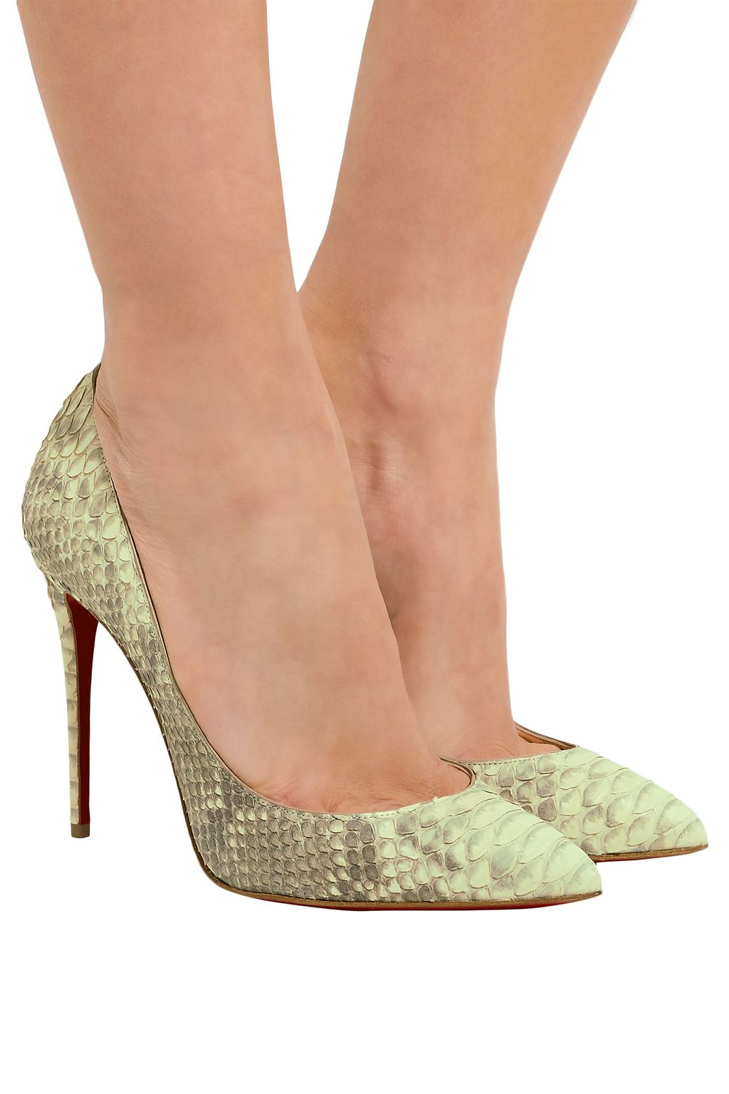 CHRISTIAN LOUBOUTIN Pigalle Follies 100 python pumps
