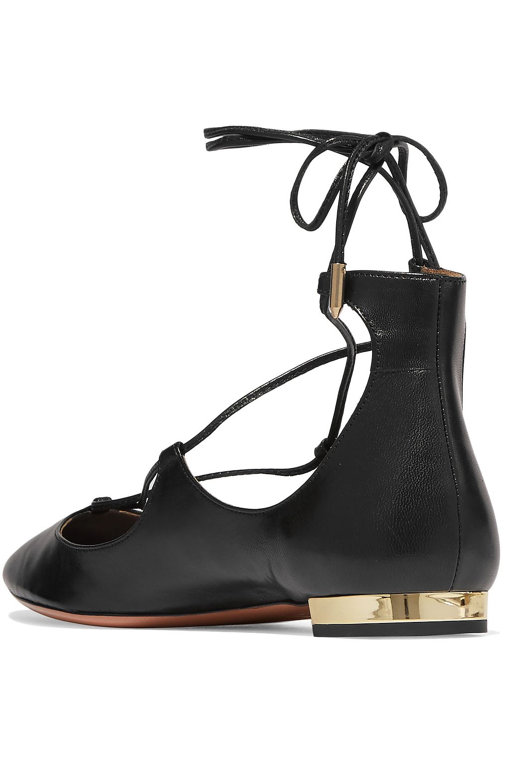 AQUAZZURA Christy leather point-toe flats