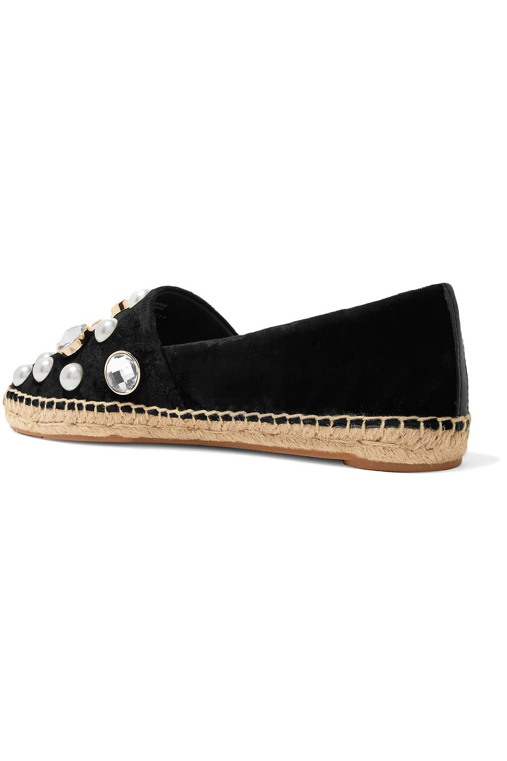 TORY BURCH Embellished velvet espadrilles