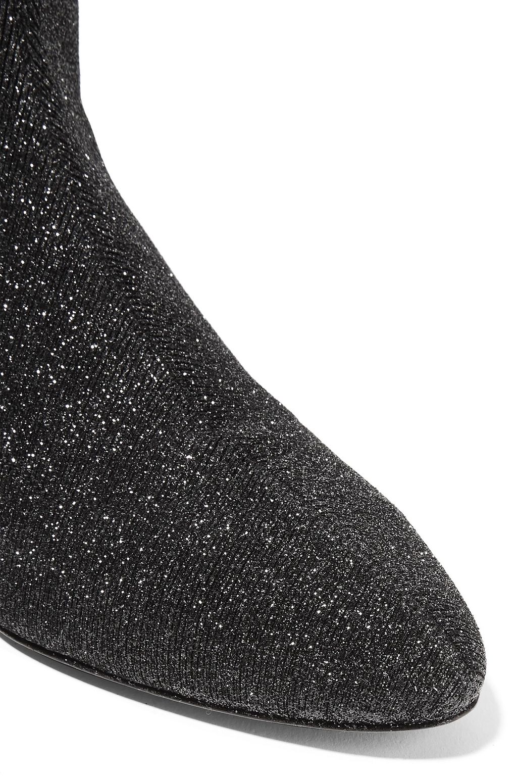 GIUSEPPE ZANOTTI Natalie glittered stretch-knit over-the-knee boots
