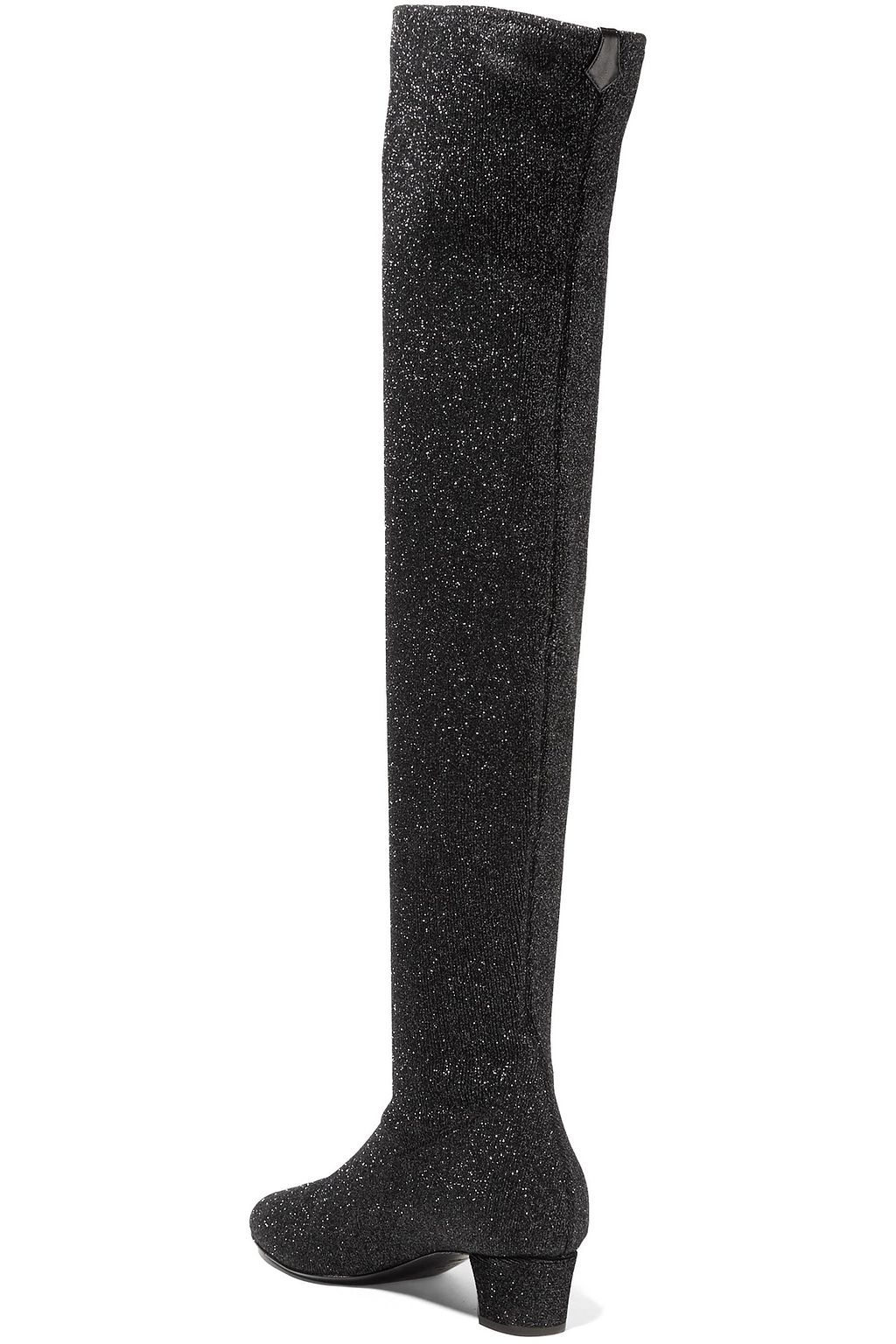 GIUSEPPE ZANOTTI Natalie glittered stretch-knit over-the-knee boots