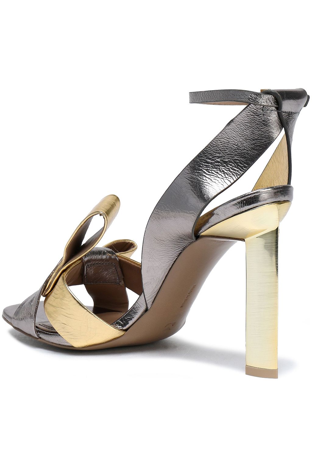 MERCEDES CASTILLO April satin bow-embellished velvet sandals