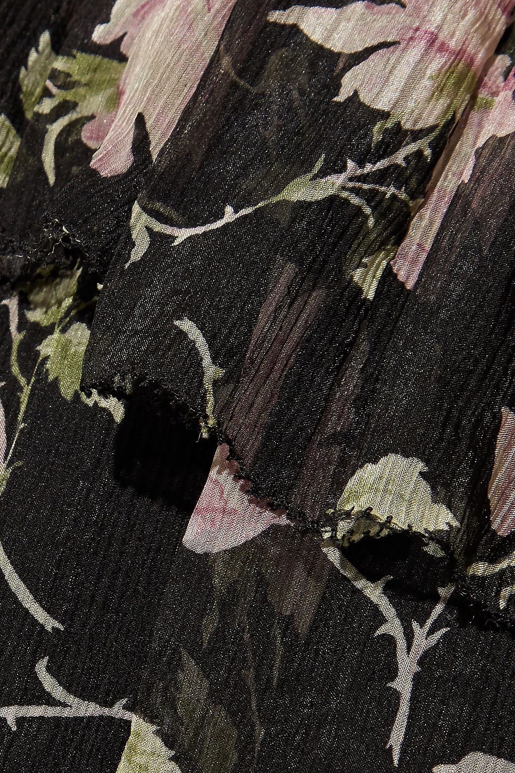 ULLA JOHNSON Asymmetric floral-print silk-georgette midi skirt