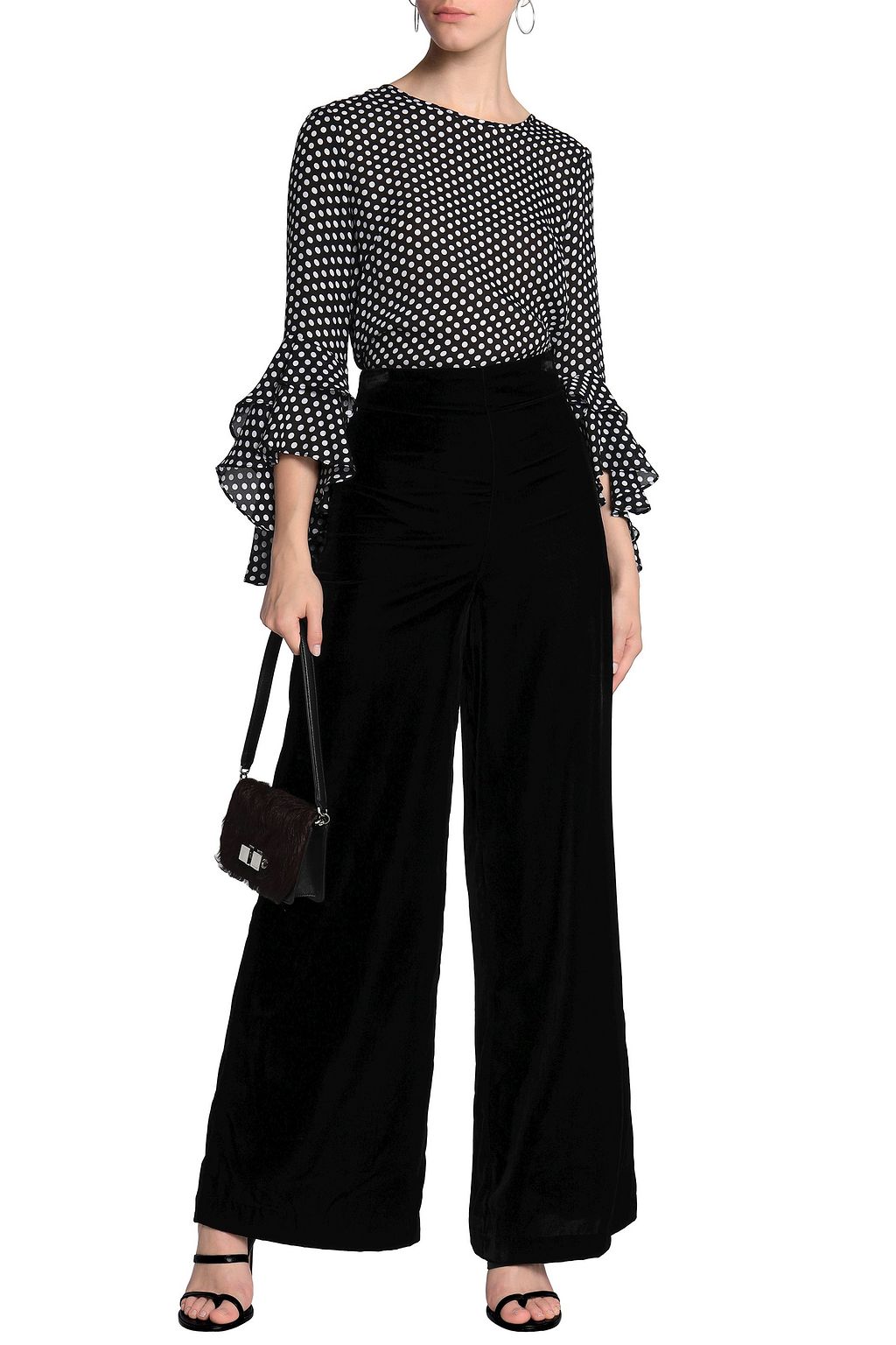 wide leg velvet joggers